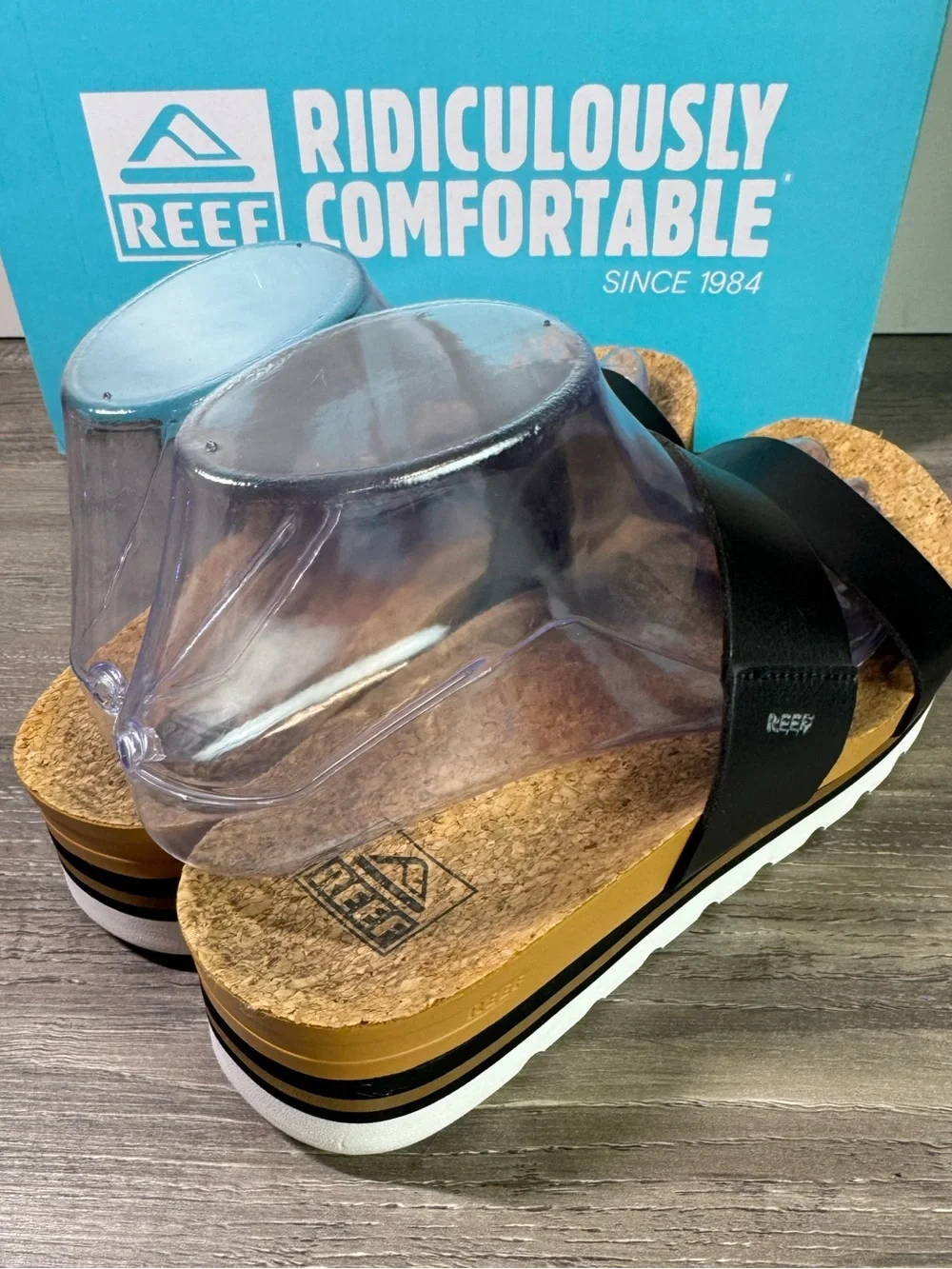 Reef Cushion Vista Hi Sandals size 8 arch support corkbed platform